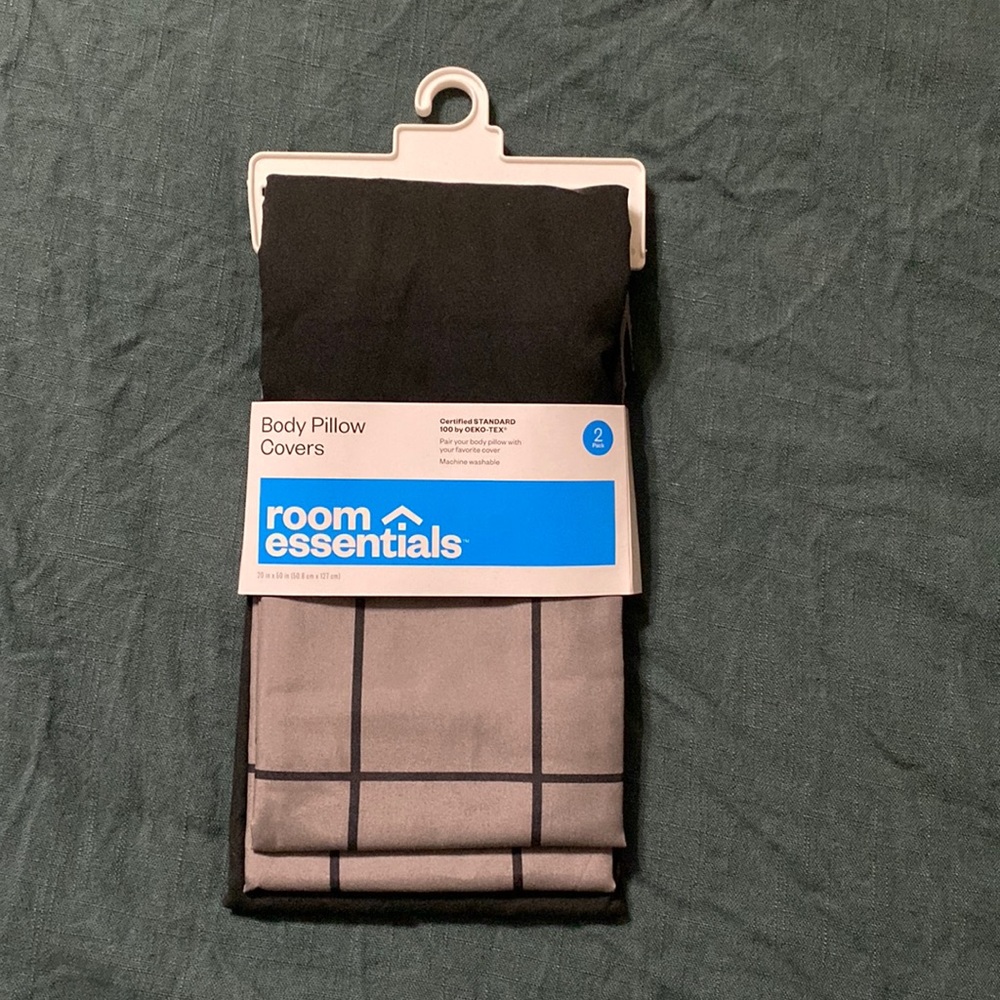 Room Essentials Black and Grey 2 Body Cover Pillows